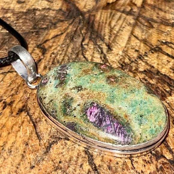 Green Ruby Fuchsite Pendant 2 1/4” - Picture 8 of 15